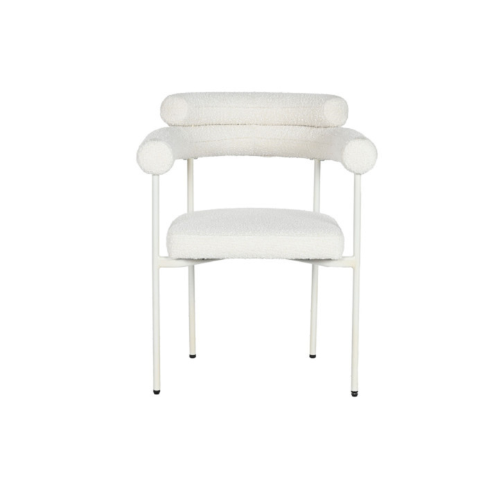 Chaise MOERS Metal Tissu Boucle Polyester Blanc Design Scandi (3) Chaise MOERS Metal Tissu Boucle Polyester Blanc Design Scandi (3)