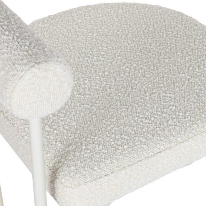 Chaise MOERS Metal Tissu Boucle Polyester Blanc Design Scandi (5) Chaise MOERS Metal Tissu Boucle Polyester Blanc Design Scandi (5)