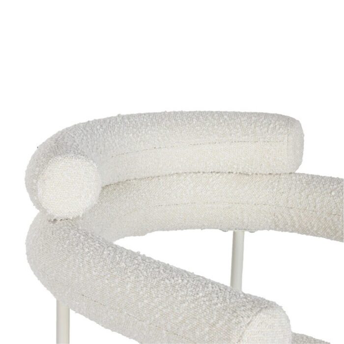 Chaise MOERS Metal Tissu Boucle Polyester Blanc Design Scandi (6) Chaise MOERS Metal Tissu Boucle Polyester Blanc Design Scandi (6)