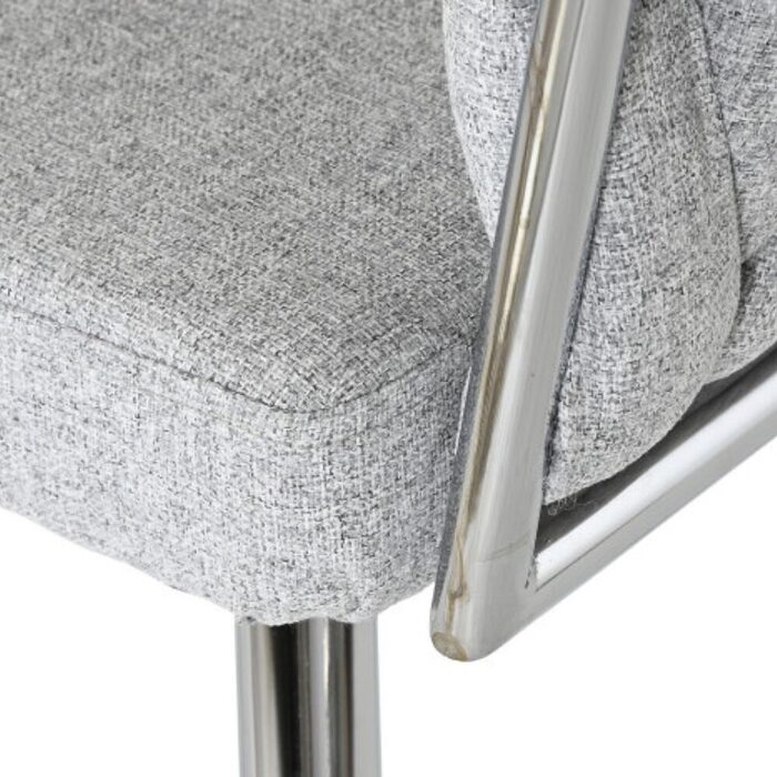 Chaise SIEGEN Polyester Tresse Gris Metal Design Interieur (1)