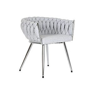 SIEGEN – Chaise design en polyester tressé gris et métal pour intérieur moderne