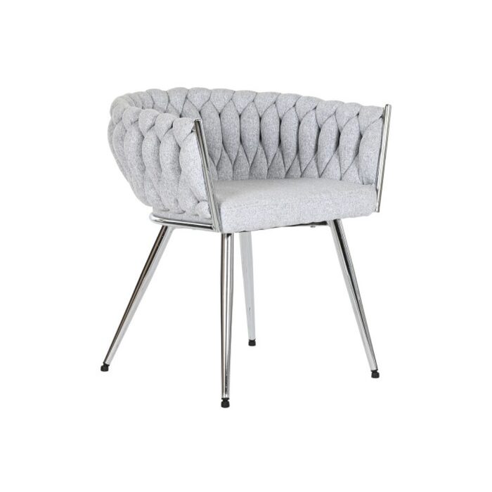 Chaise SIEGEN Polyester Tresse Gris Metal Design Interieur (3)