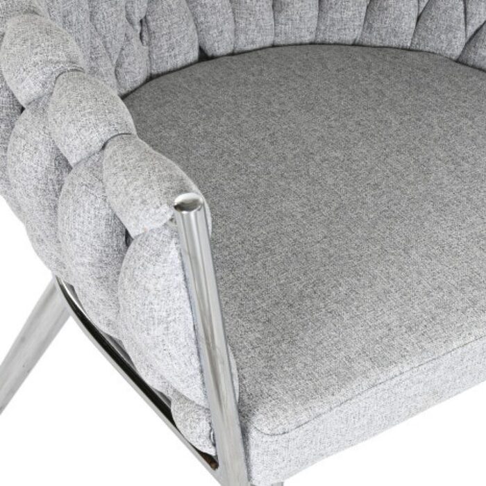 Chaise SIEGEN Polyester Tresse Gris Metal Design Interieur (4)
