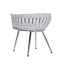 Chaise SIEGEN Polyester Tresse Gris Metal Design Interieur (5)