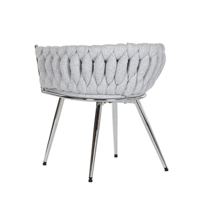 Chaise SIEGEN Polyester Tresse Gris Metal Design Interieur (5)