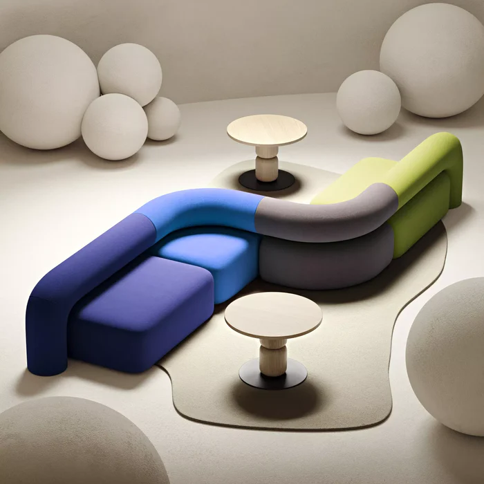 Canapé modulable SONDER en configuration flexible pour espaces lounge professionnels et aménagements intérieurs collectifs