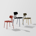 Chaise DITTO empilable en polypropylène avec structure métallique pour espaces professionnels, restaurants et collectivités