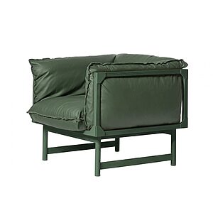 Fauteuil STRUMM lounge en bois massif avec coussins confortables et design contemporain pour espaces intérieurs professionnels et résidentiels