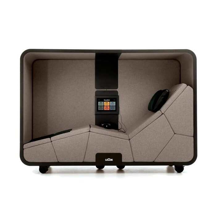 Pod de bien-être ZIMMER pour bureau avec technologie de relaxation à vibrations basse fréquence pour réduction du stress et récupération rapide