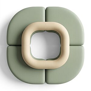 SONDER - Canapé modulaire de forme organique - Mobilier ERP lounge professionnel 2 banquette circulaire ronde design organique SONDER