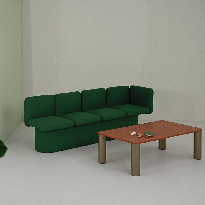 Banquettes modulaires BORIS aux formes arrondies permettant de créer des assises élégantes et optimisées pour restaurants et espaces hospitality
