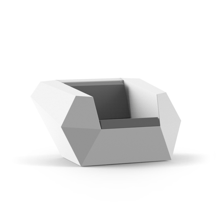 Fauteuil lounge FAZ VONDOM design géométrique en polyéthylène avec option LED pour espaces professionnels intérieurs et extérieurs