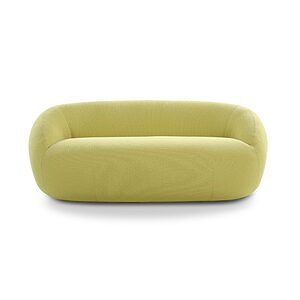 Assises IVAN avec fauteuils et poufs aux formes arrondies et coutures apparentes pour aménagement d’espaces d’attente contemporains