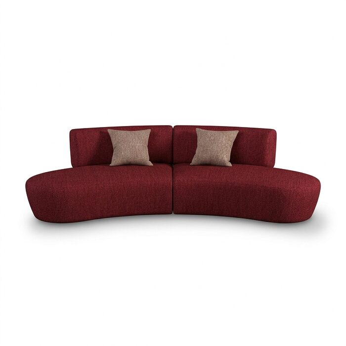 Banquette courbe demi lune couleur brique Banquette courbe demi lune couleur brique