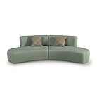 Canapé double forme courbe demi lune pour salle d'attente