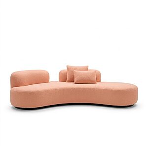 MONCEAU – Canapé aux formes organiques 5 places pour espaces professionnels - H 43cm 6 Canapé MONCEAU 5 places aux formes organiques en tissu saumon